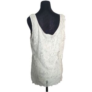 Vintage Y2K 3X Cream Lace Tank Top Soft Girl Coquette Romantic Ethereal Classic